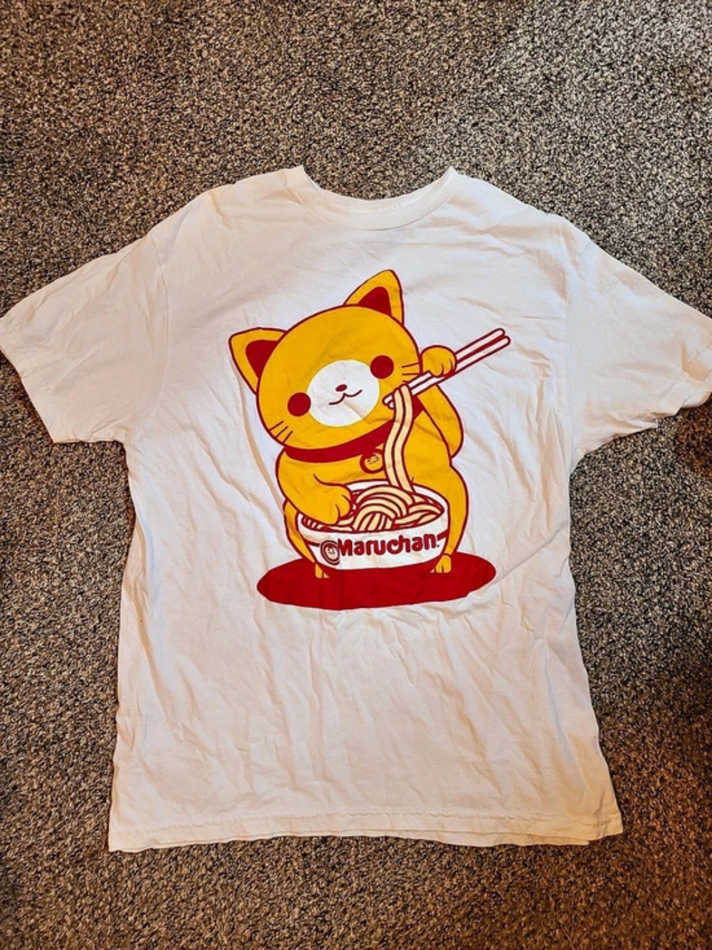 Maruchan Cat Noodles Graphic T-Shirt White & Red
